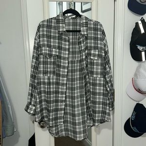 Pink Lily All I Ever wanted Plaid buttons down